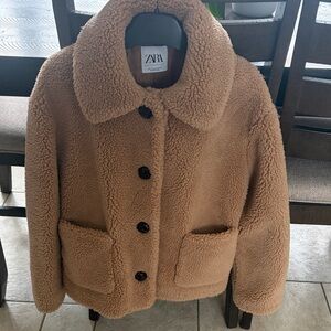 Zara Camel Sherpa Coat